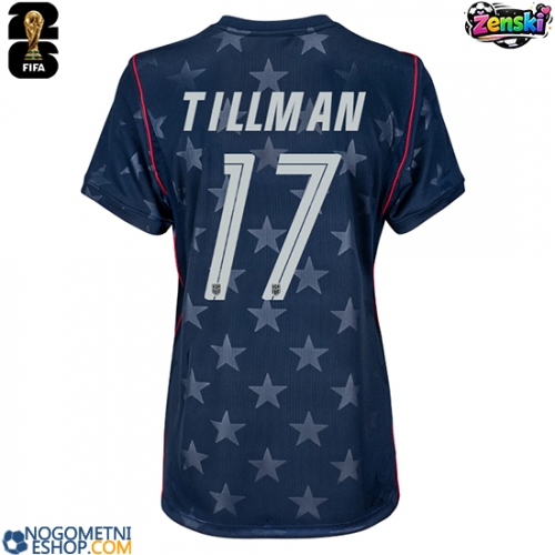 Ženski Nogometni dresi Združene države Malik Tillman #17 Gostujoči SP 2026 Kratek Rokav
